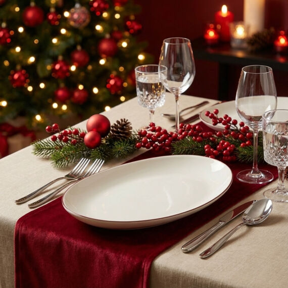 Red Glow 25 cm Kayık Tabak 30KMZ - 2