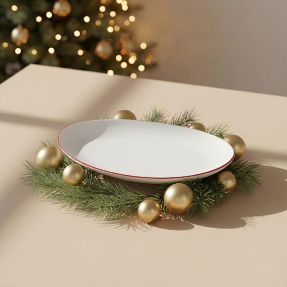 Red Glow 25 cm Kayık Tabak 30KMZ - 4