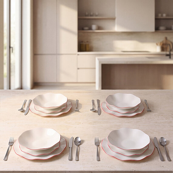 Red Glow 4 kişilik 12 Parça Yemek Takımı 30KMZ - 4