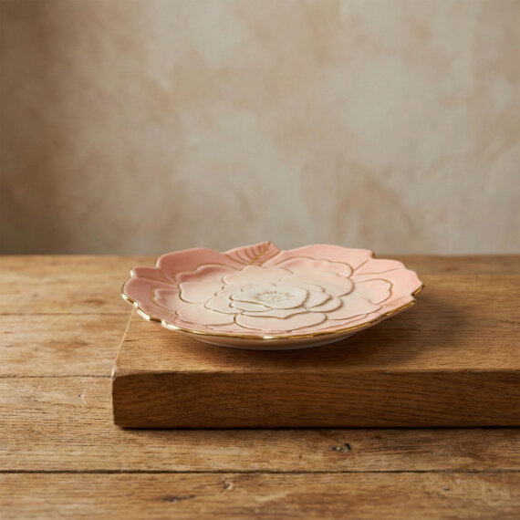 Rose Premium Hand Made Dekoratif Porselen Tabak 21 cm - 3