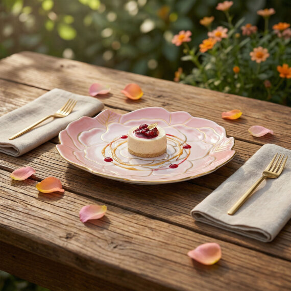 Rose Premium Hand Made Dekoratif Porselen Tabak 21 cm - 6