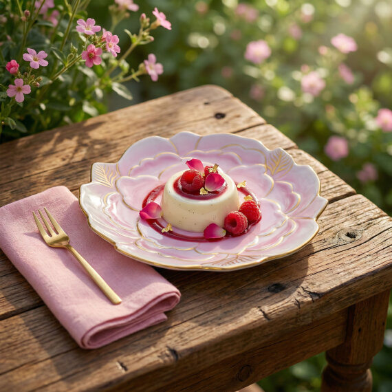 Rose Premium Hand Made Dekoratif Porselen Tabak 21 cm - 3