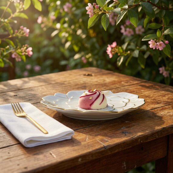 Rose Premium Hand Made Dekoratif Porselen Tabak 21 cm - 4