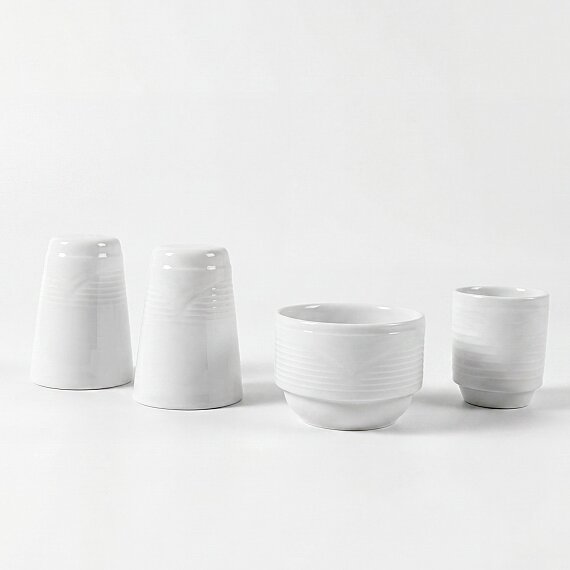 Satürn 4 Parça Porselen Tuzluk Biberlik Servis Seti - 6