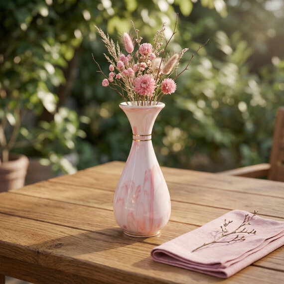 Sümbül Dekoratif El Dekoru Porselen Vazo 20 cm - 2