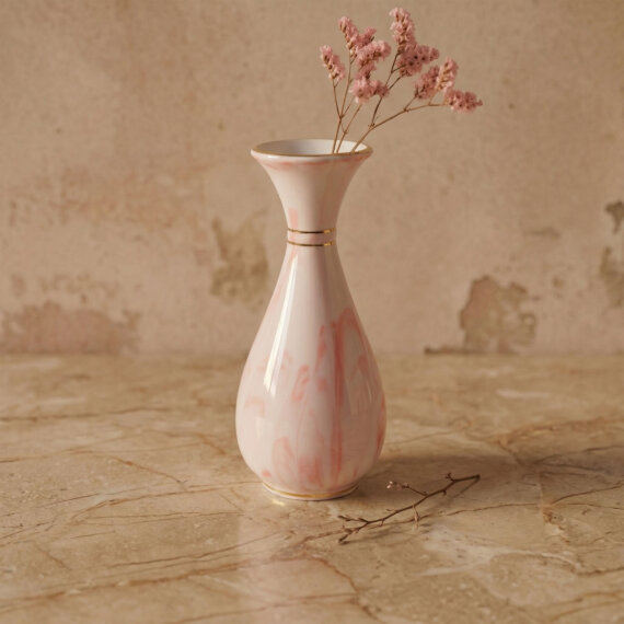 Sümbül El Dekoru Dekoratif Porselen Vazo 20 cm - 5