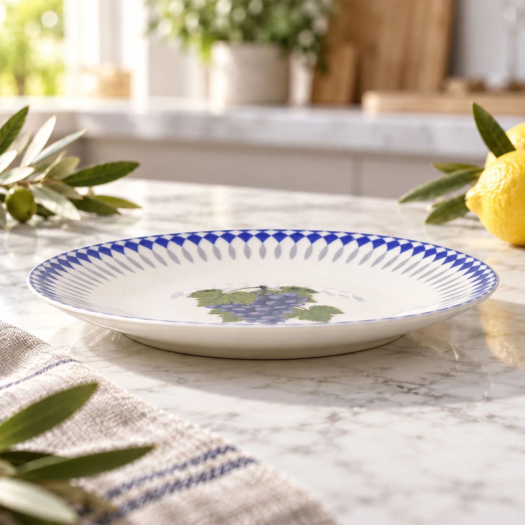 Üzüm Desenli 7 Parça Porselen Pasta Takımı - 4