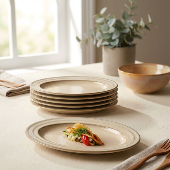 Valeron 2 Adet 24 Cm Kayık Tabak Reaktif Agate Vr 969 - 5