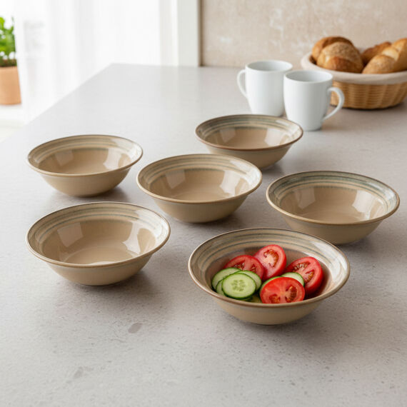 Valeron 6 Adet 15 Cm Çorba Kasesi Reaktif Agate 969 - 5