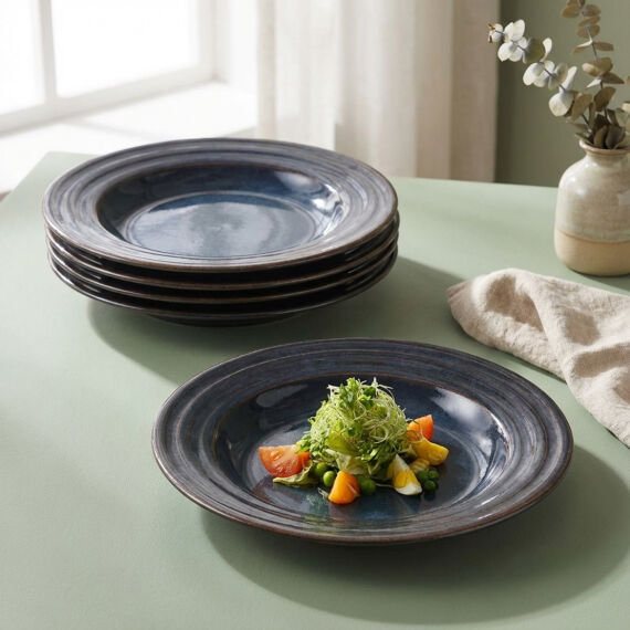 Valeron 6 Adet 22 Cm Çukur Yemek Tabağı Reaktif Oasis 1131 - 6