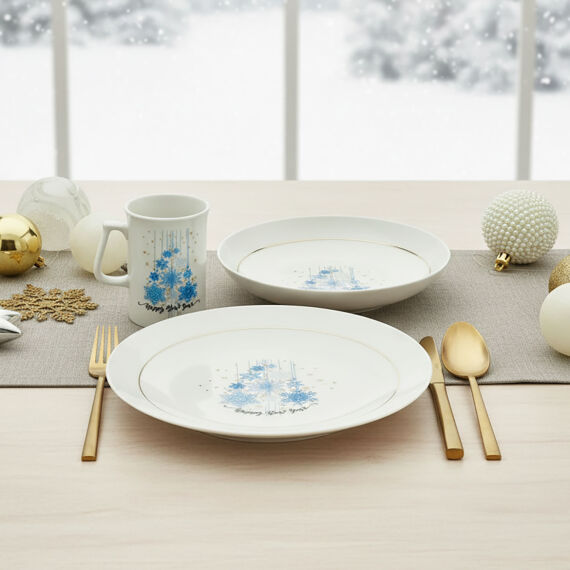 Yeni Yıl Camelia 3 Parça Tek Kişilik Bone Yemek Takımı - 6483 - 12