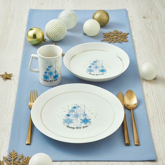 Yeni Yıl Camelia 3 Parça Tek Kişilik Bone Yemek Takımı - 6483 - 17