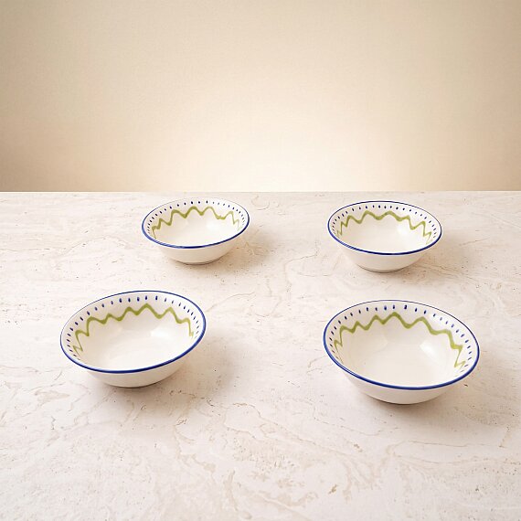 Zeytindalı Desenli 14 cm 4'lü Çorba ve Salata Kasesi - 2