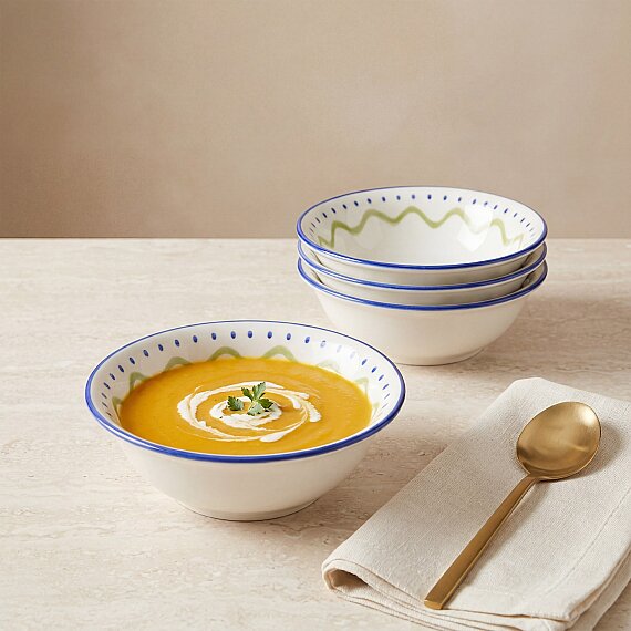 Zeytindalı Desenli 14 cm 4'lü Çorba ve Salata Kasesi - 3