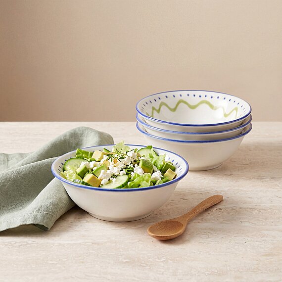 Zeytindalı Desenli 14 cm 4'lü Çorba ve Salata Kasesi - 5